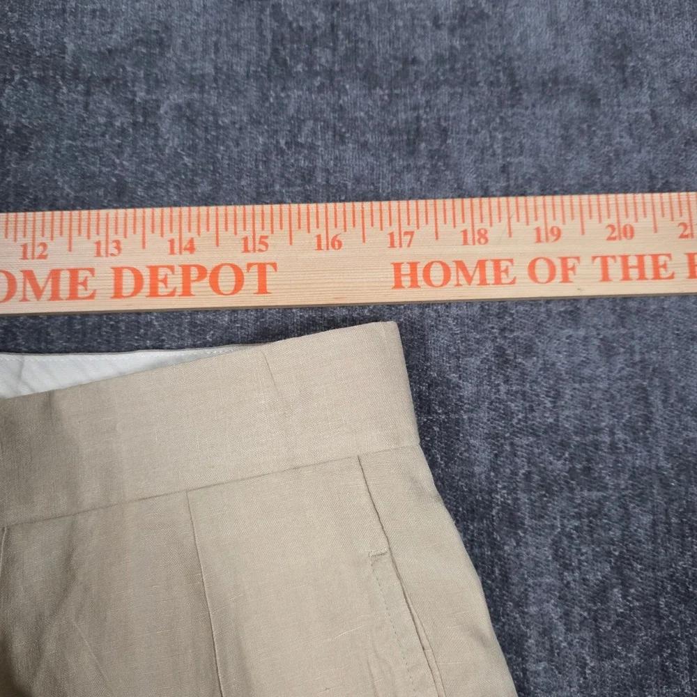Polo Ralph Lauren Mens 34x28 Linen Silk Pleated Trousers Dress Pants Tan Khaki